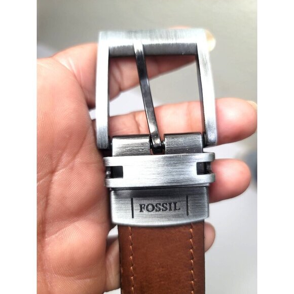 Fossil Genuine Leather Brown & Black Men's Belt Size 36 - Picture 3 of 6